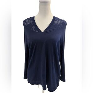 Ralph Lauren Navy V-Neck lightweight Hoodie, Large